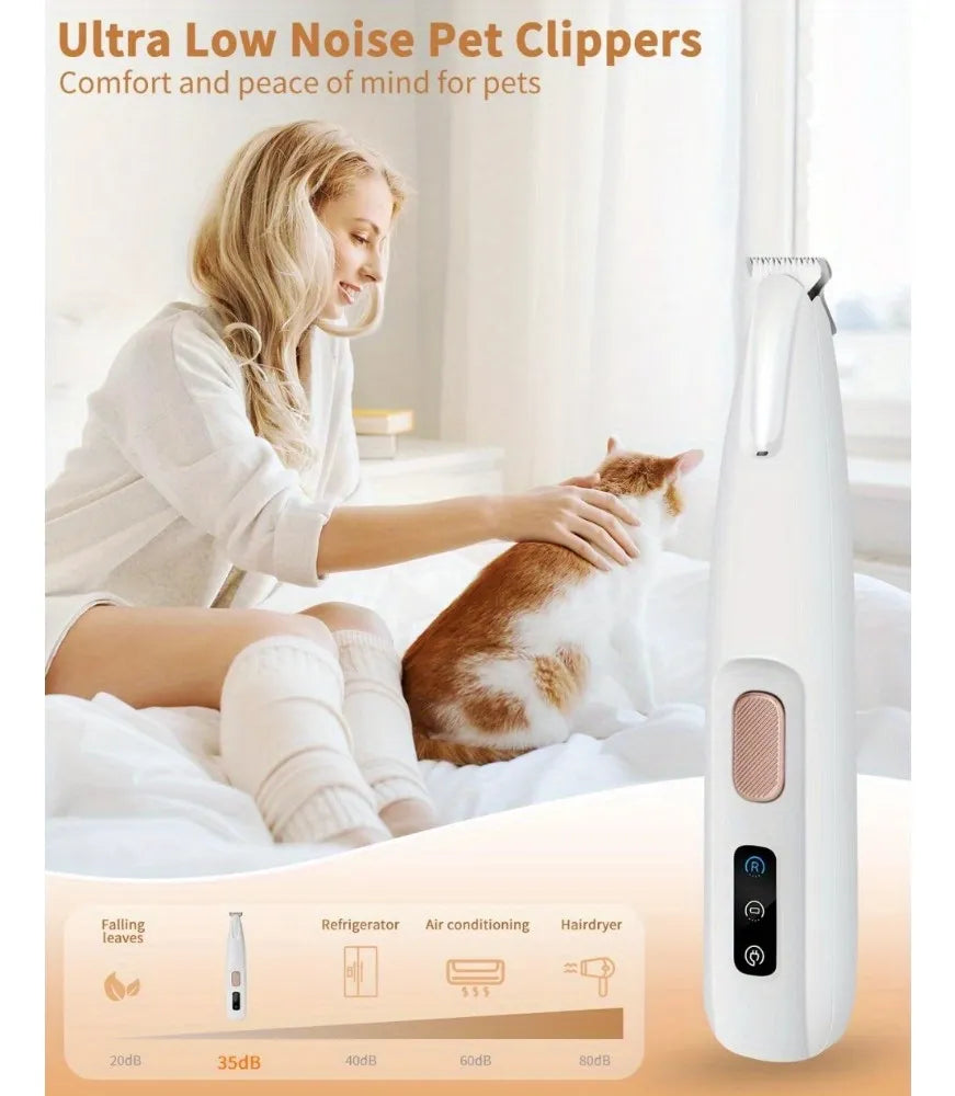 Recortadora Impermeable Para Perros Y Gatos Con Luz