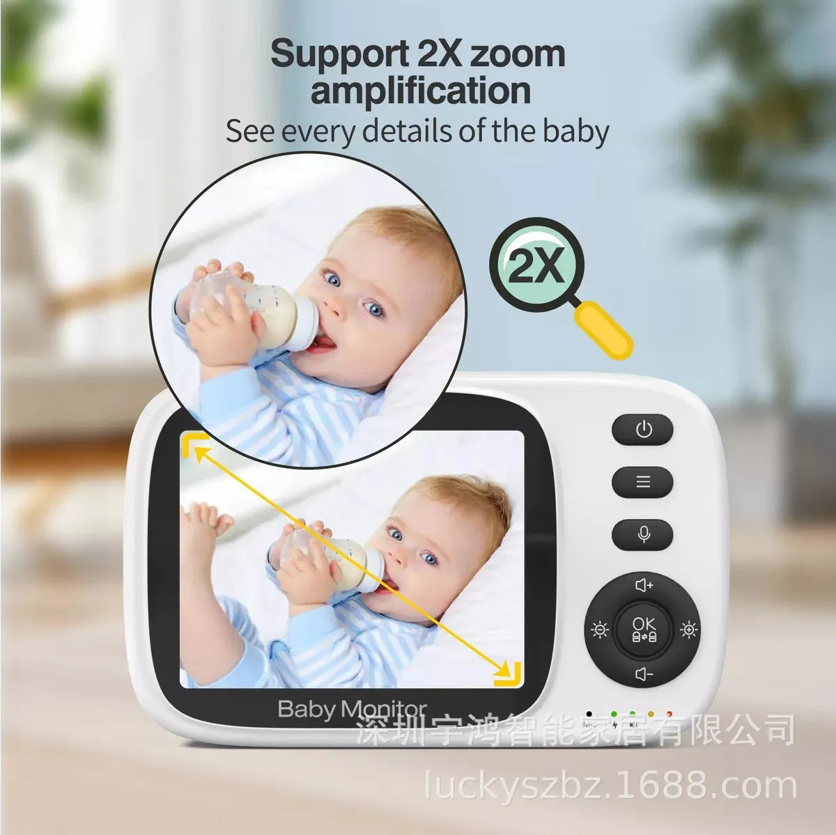 Monitor De Video Para Bebés Con Cámara De Visión Nocturna