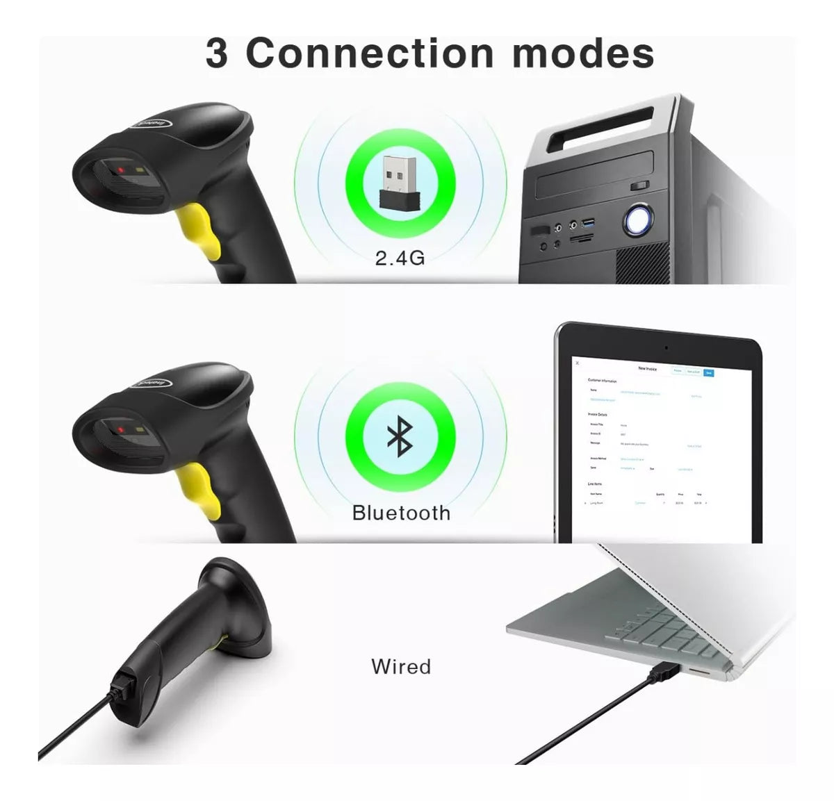 Lector Escaner De Código De Barras Inalámbrico