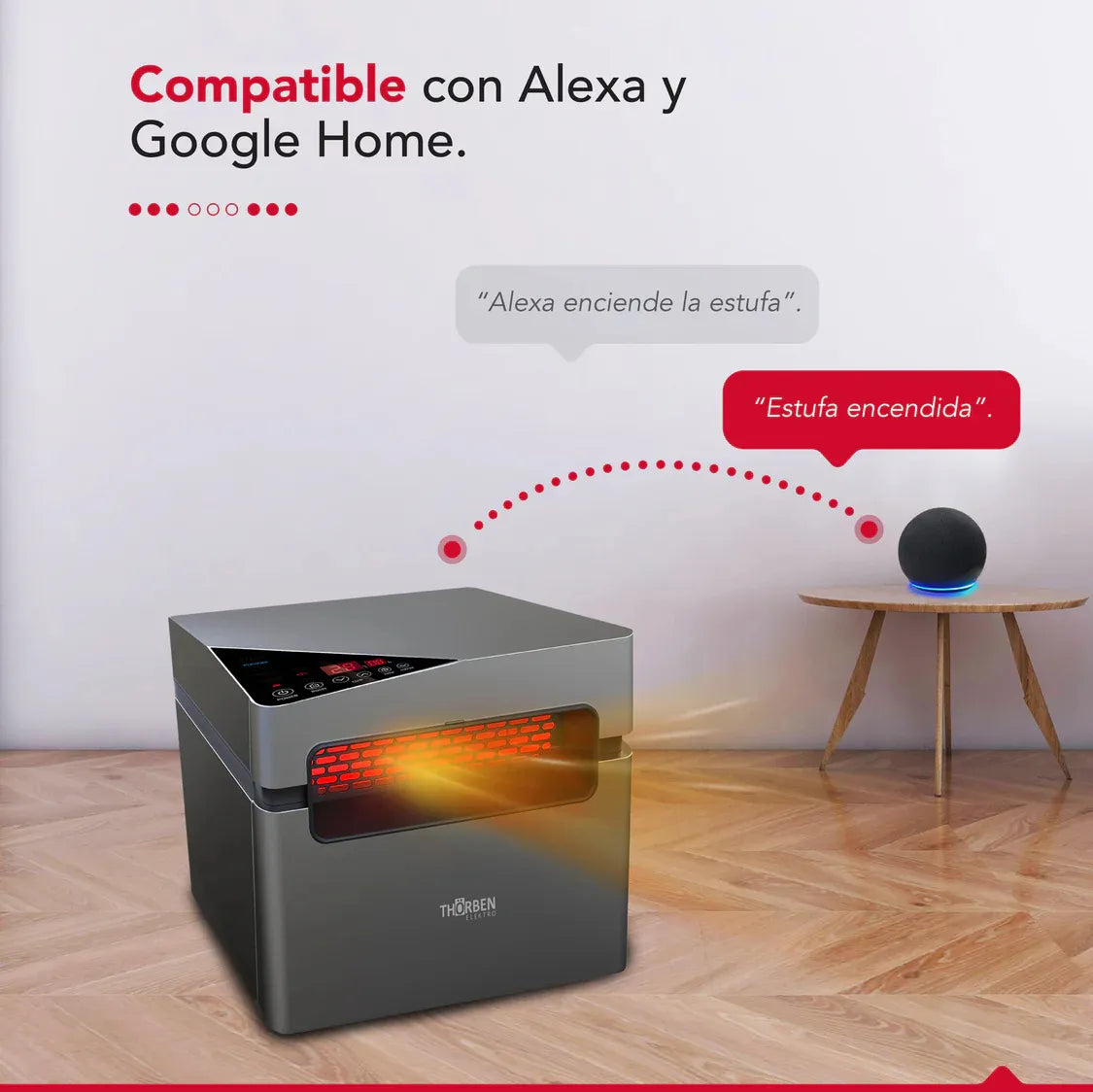 Estufa Infrarroja 2 En 1 Thor Silver 1500 Wifi Color Gris oscuro