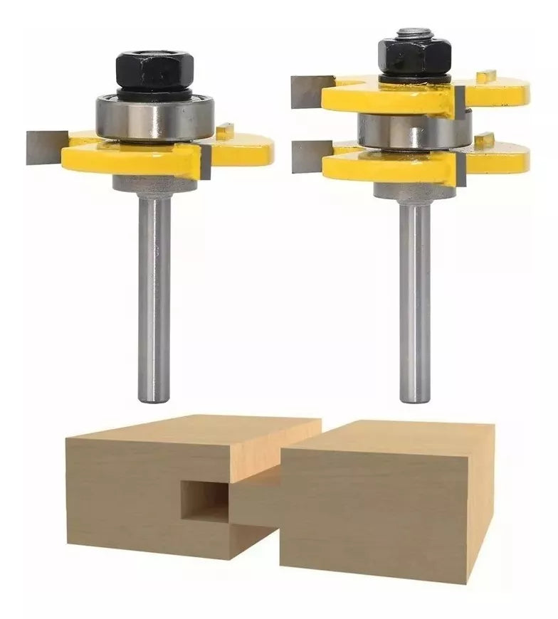 Fresas Madera Toma 1/4 Ensamble Kit 2pzs