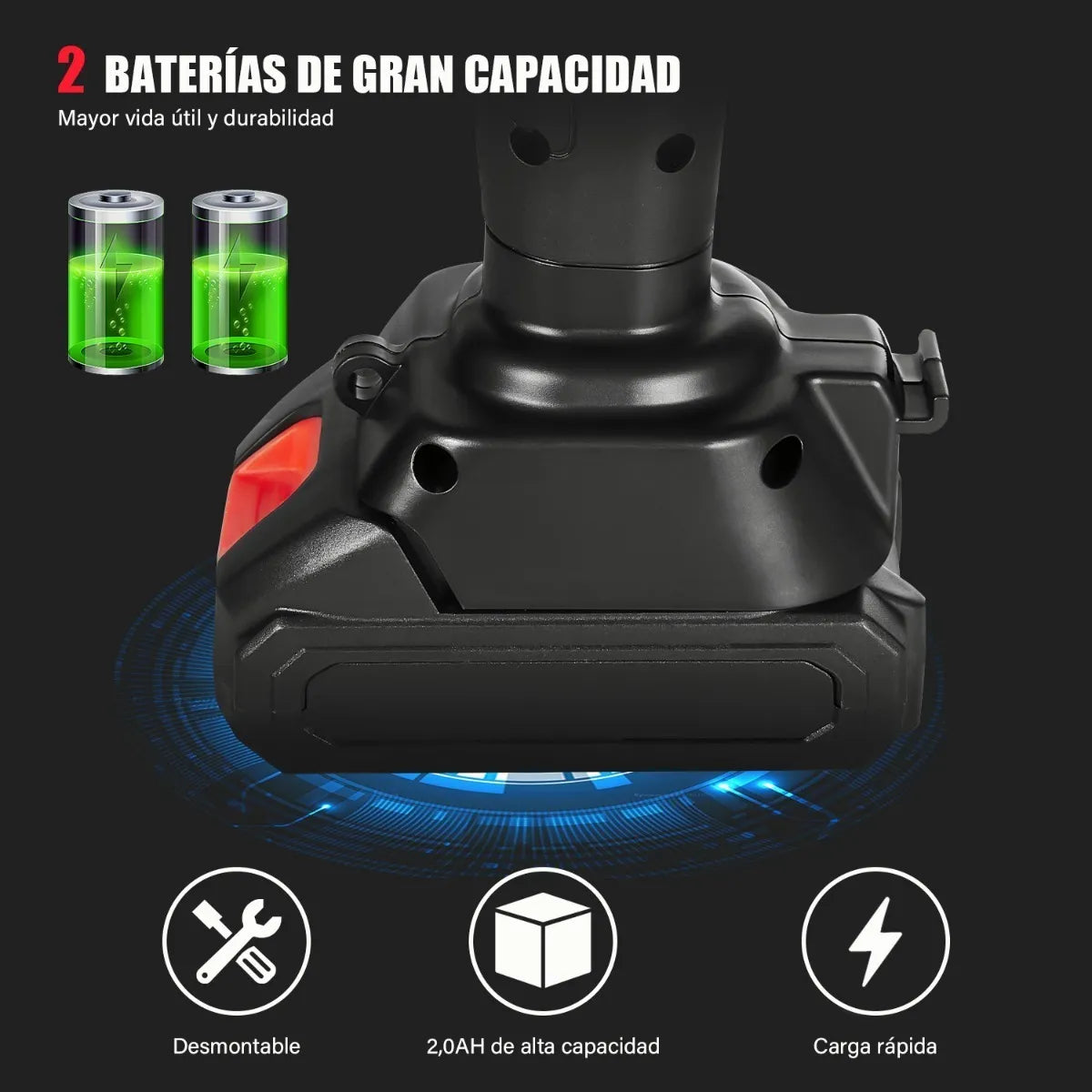 Minisierra Pértiga Ajustable 2 En 1 / 2,25 M + 2 Baterías