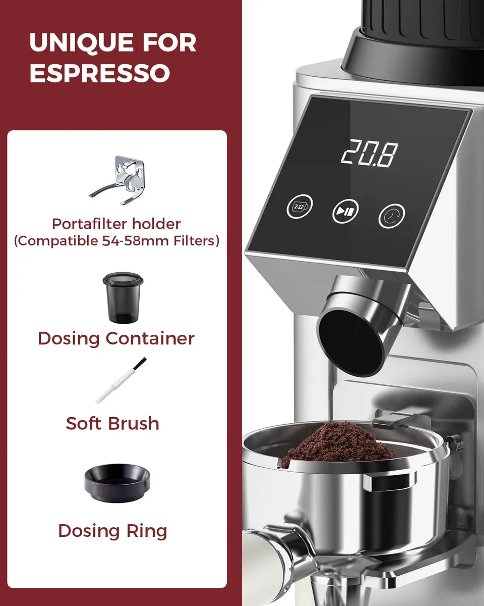 Molinillo de café Tuni G1 con muelas cónicas, 48 niveles de molienda, capacidad para 250 gr 110V.