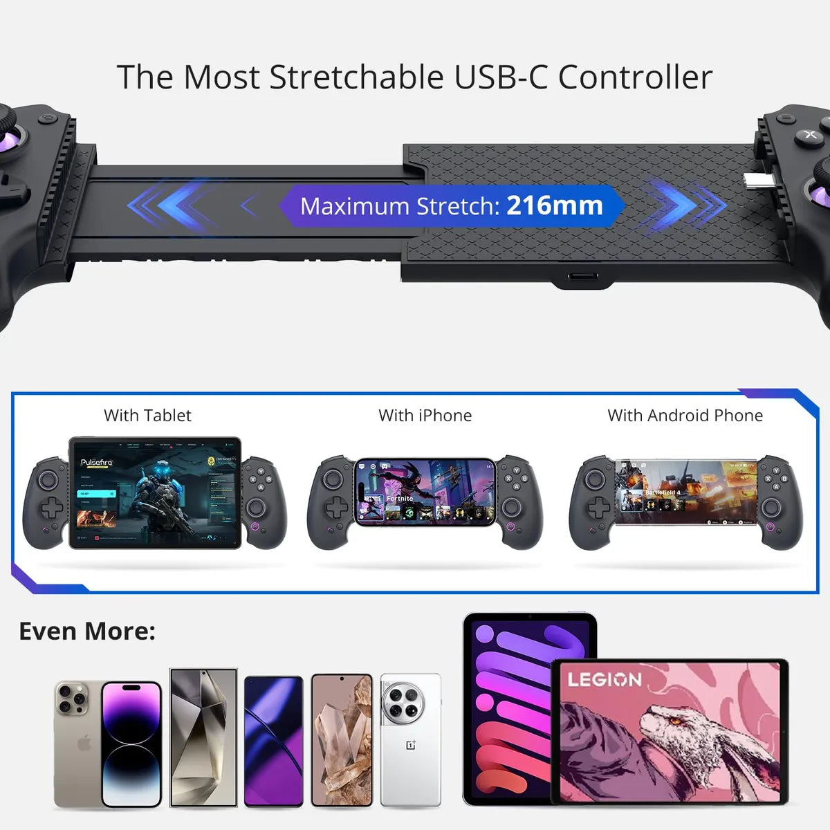 S9 Full-size Gaming Phone Controller Para iPhone 15/16
