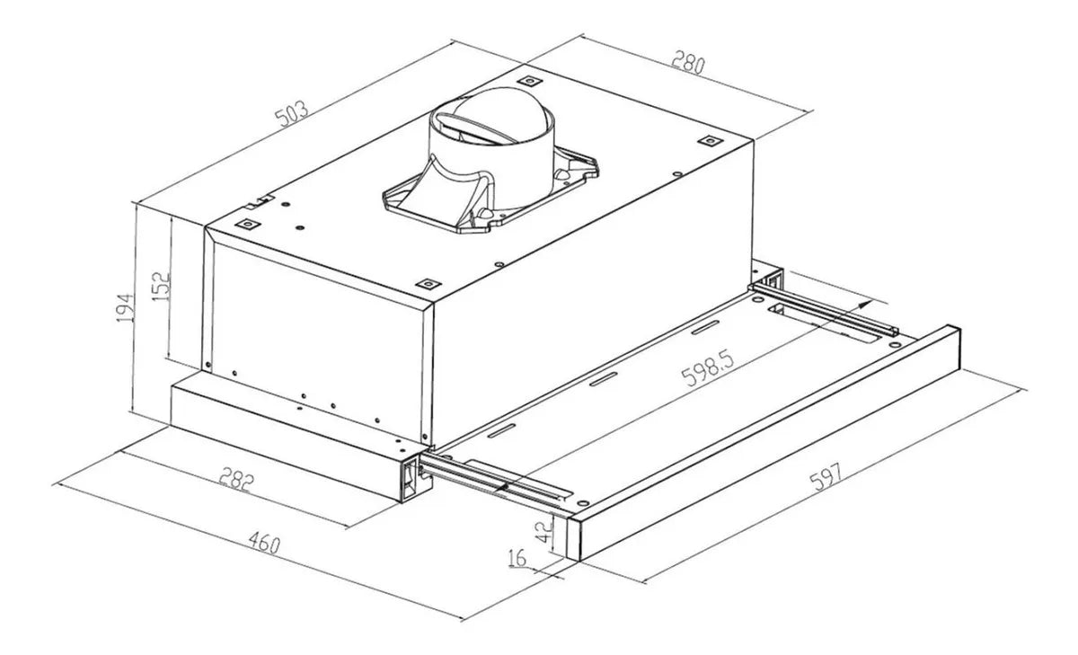Campana Cocina Telescópica 60cm Color Plateado