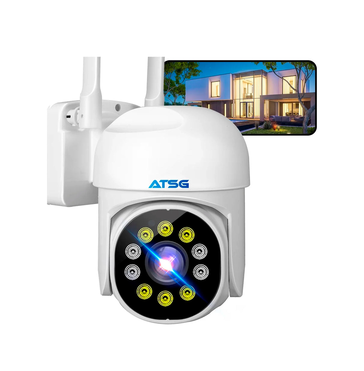 Atsg® 5g Cámara De Vigilancia Impermeable Al Aire Libre 12 Leds