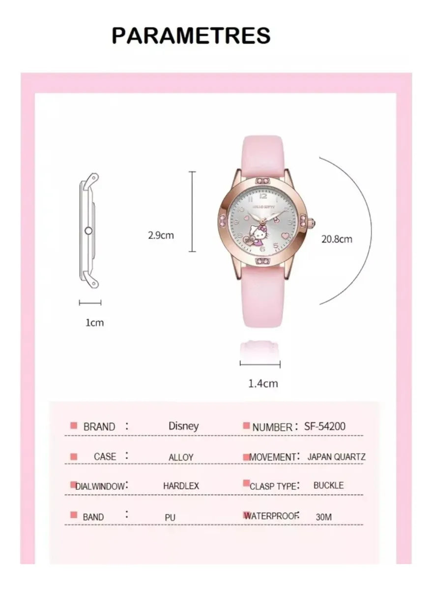 Reloj Analogo Stitch + Pulsera Baño Plata 925 Lila Dorado Blanco Con Diseño