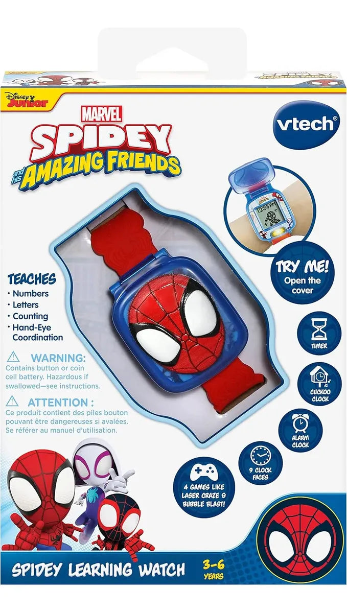 VTech Spidey y Sus Asombrosos Amigos – Reloj Educativo Spidey | Aprende la Hora Jugando (version en inglés)