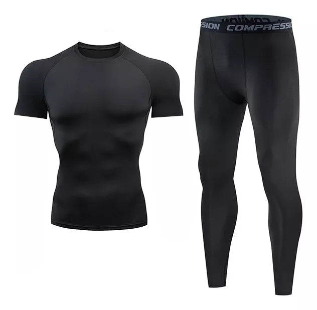 Pantalón Licra + Playera De Compresión Conjunto Gym 2pcs