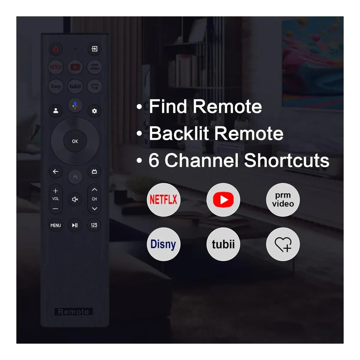 Control Remoto por Voz AIDITIYMI ERF6A80 Compatible con Hisense Smart TV