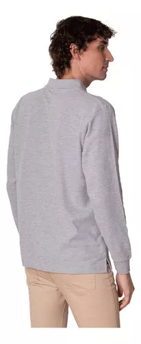 Polera Piqué Manga Larga Premium Textura Suave Hombre Uv+