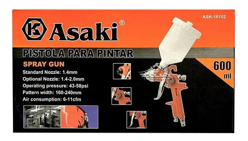 Pistola Para Pintar Por Gravedad 600 Ml Hvlp Profesional