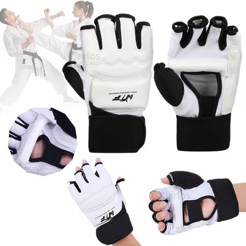 Guantes De Entrenamiento De Taekwondo Blancos Guardamanos