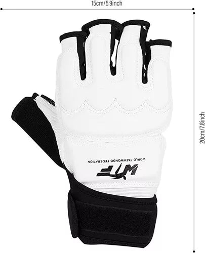 Guantes De Entrenamiento De Taekwondo Blancos Guardamanos