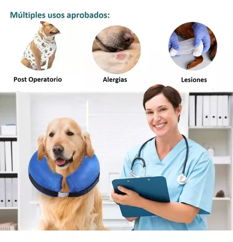 Collar Inflable Anti-mordidas Elizabeth Para Perros Y Gatos