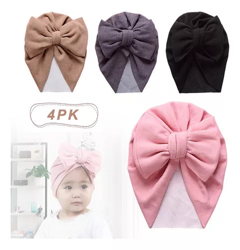 4 Piezas Gorritos Para Elegante Bebé Niña Turbante Headwrap