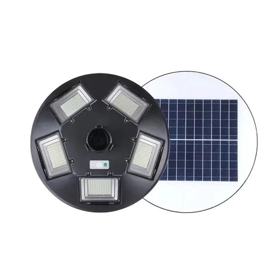 Foco Led Solar 500w Abs Jardin Calle Exterior Sensor De Movimiento Color Negro Ip66 Alta Potencia