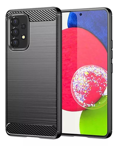 Funda De Fibra De Carbono Para Samsung Con 2 Piezas De Vidri