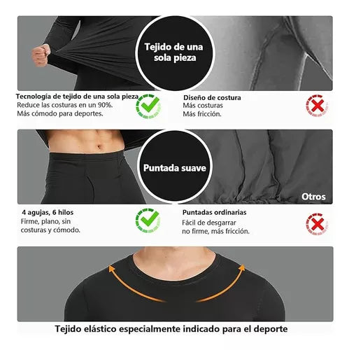 Conjunto De Ropa Térmica De Playera Y Pantalón For Hombre