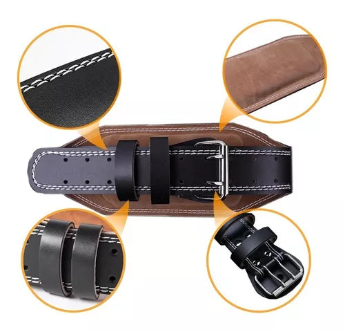 Cinturon Pesas Halterofilia Cuero - Gym Crossfit Fitness