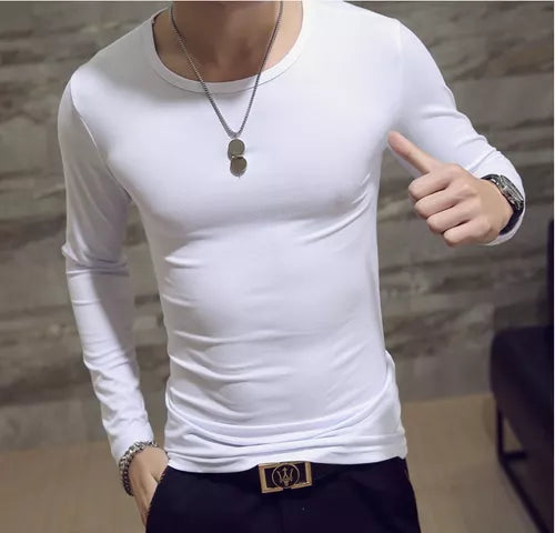 2 Camisetas Manga Larga Cuello Redondo Hombremoda Cómoda