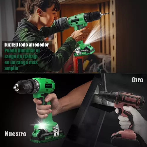 Taladro Atornillador Rotomartillo Inalámbrico Shawty De 20v