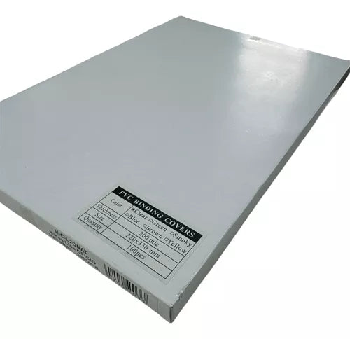 Mica Pvc Lisa Tamaño Oficio Para Encuadernar Packs 100 Unidades