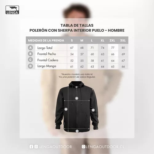 Polerón Capucha Y Cierre Ykk® Interior Polar Sherpa Puelo Lenga®