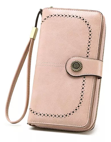 Billetera Cartera De Cuero Para Mujer Tarjetero De Gran Capacidad