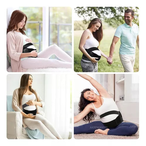 Faja Para Embarazada Maternidad 3en1 Soporte Embarazo Negra