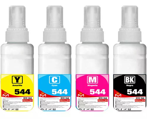 Pack 4 Tinta Compatible Epson Ecotank T544 L1110 L3110 L3150