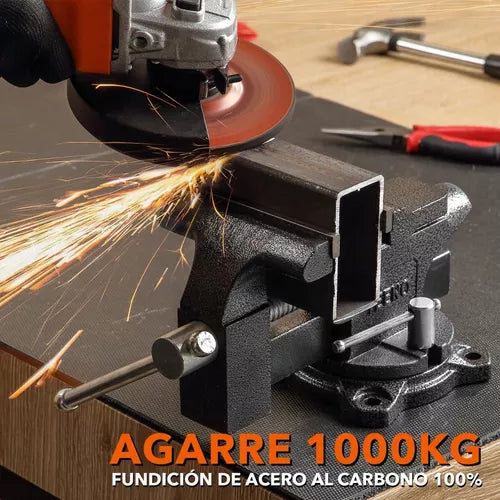 Tornillo Prensad de Banco De Acero Tipo Europeo Giratorio De 4.5 In