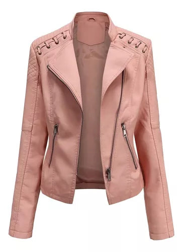 Chaqueta PU Mujer Ecocuero Lazos