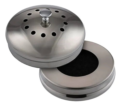 Basurero Con Filtros De Olor De Acero Inoxidable - Norplat Plateado