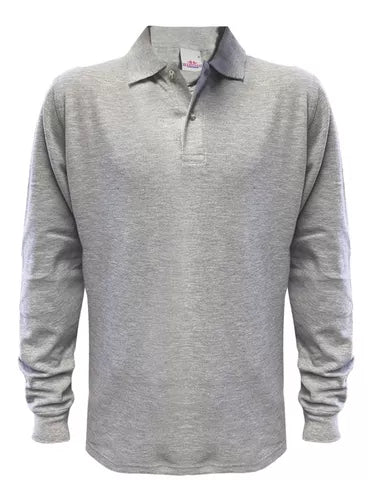 Polera Piqué Manga Larga Premium Textura Suave Hombre Uv+
