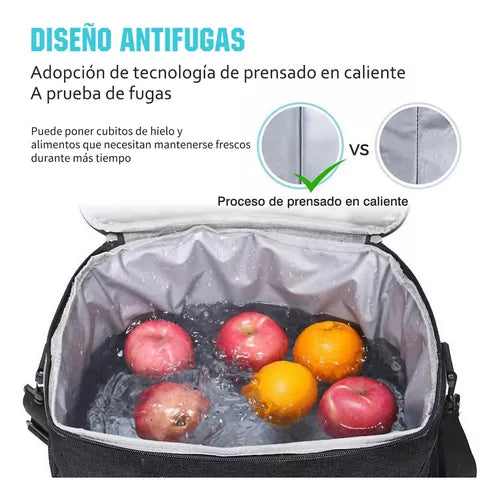 Lonchera Térmica Bolsa Almuerzo De Hombro Gran Capacidad 15l