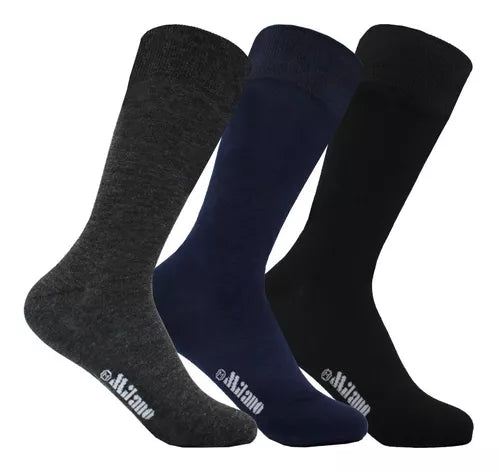 Calcetín De Vestir Liso Hombre 12 Pares