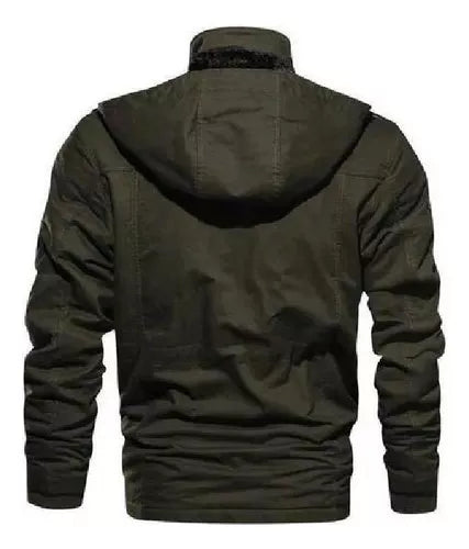 Chaqueta mediana y larga engrosada con chiporro interior