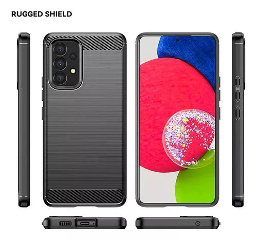 Funda De Fibra De Carbono Para Samsung Con 2 Piezas De Vidri