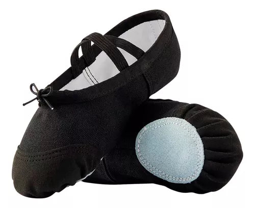 Zapatillas Media Punta Lona Y Gamuza Ballet Niña Yoga Danza