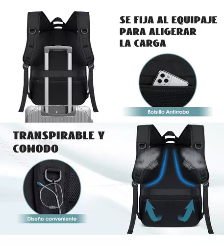 Mochila De Viaje Para Portátil 17inch Usb Antirrobo Bolsa