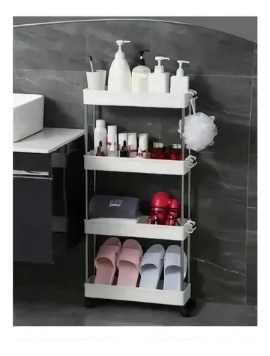 2 Estante Organizador 4 Niveles Carrito Multifuncional Color Blanco