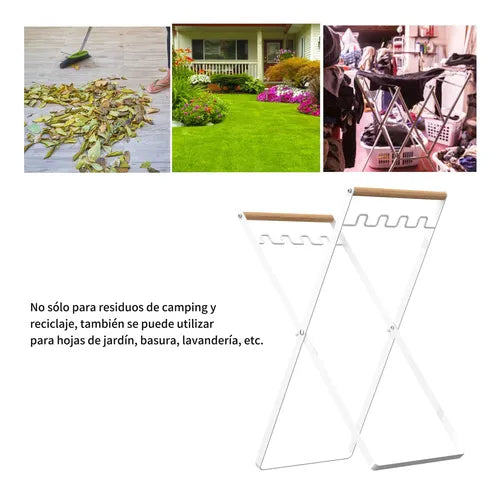 Basurero Papelero De Hierro Plegable Exterior O Cocina