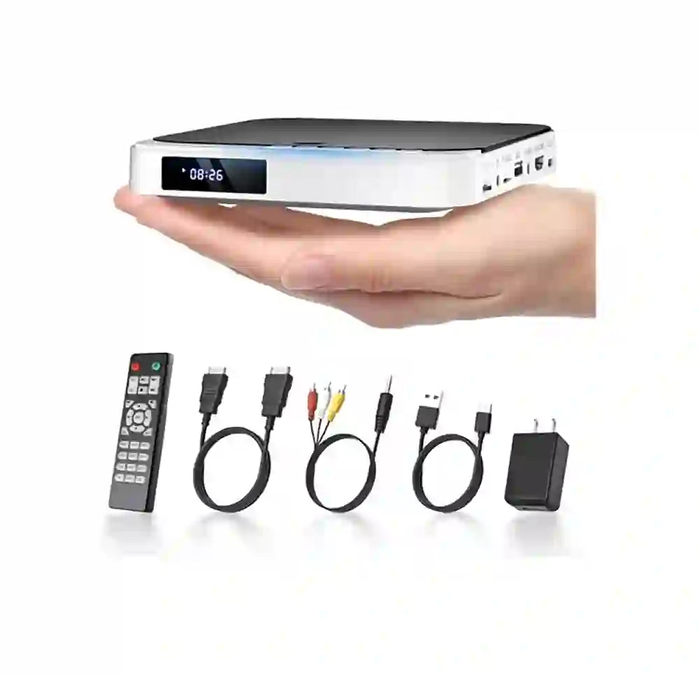 Mini Reproductor DVD HDMI Compacto Full HD Blanco