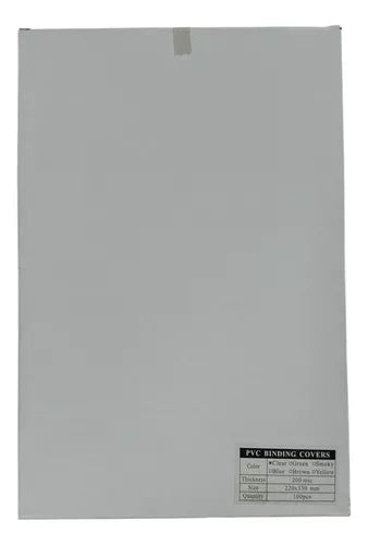 Mica Pvc Lisa Tamaño Oficio Para Encuadernar Packs 100 Unidades
