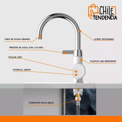 Llave Eléctrica Lavaplatos Calentadora Cocina Agua Caliente