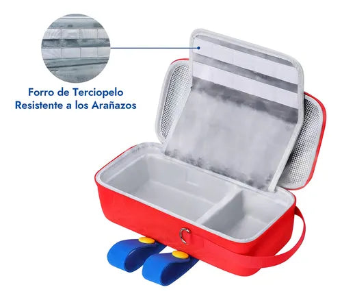 Estuche Funda Para Nintendo Switch Oled Gran Capacidad Viaje Color Rojo