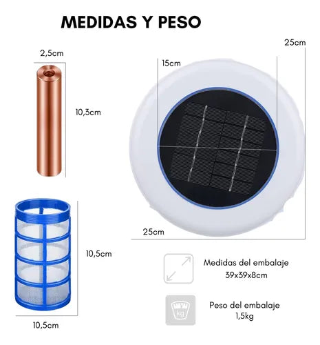 Ionizador Purificador Solar Para Piscina Flotador Purificado