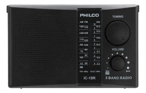 Radio Multibandas Philco Am/fm Icf-18r Recargable Color Negro