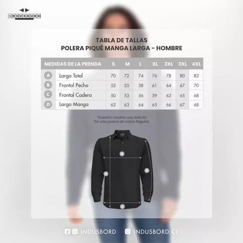 Polera Piqué Manga Larga Premium Textura Suave Hombre Uv+